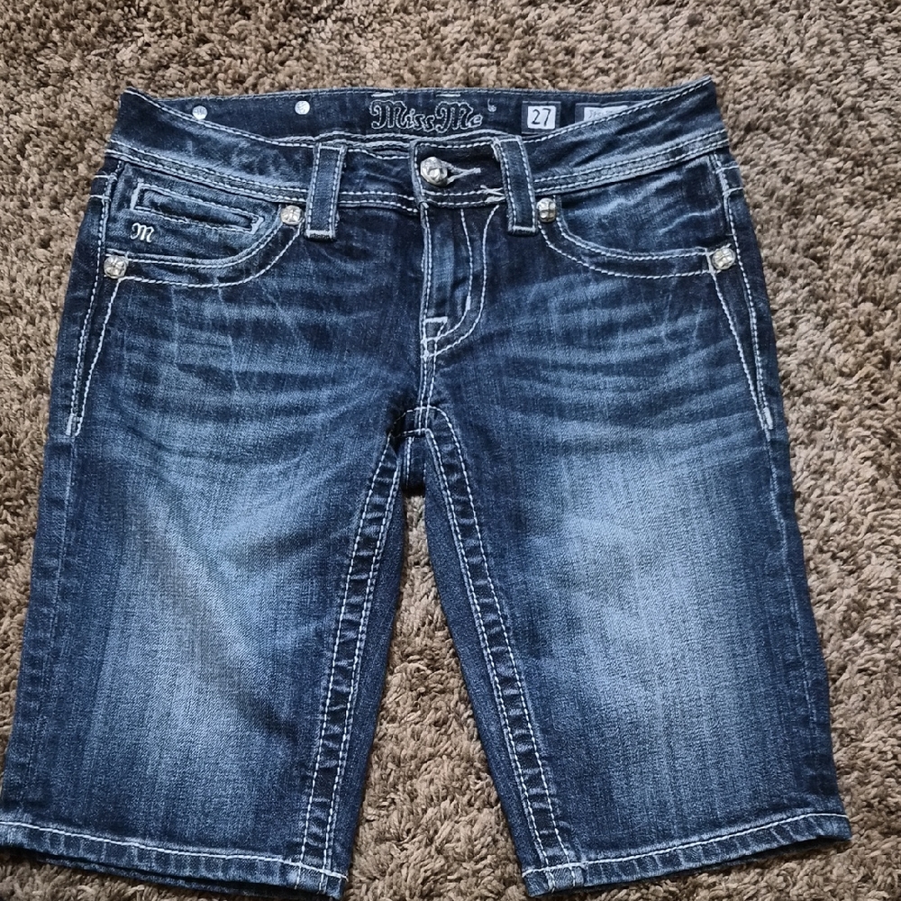 Miss Me Dark Wash Denim Shorts